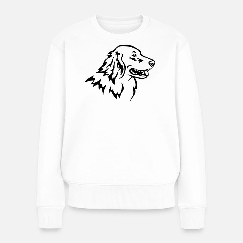 Hovawart Kopf - Frauen Premium Bio Pullover - Weiß