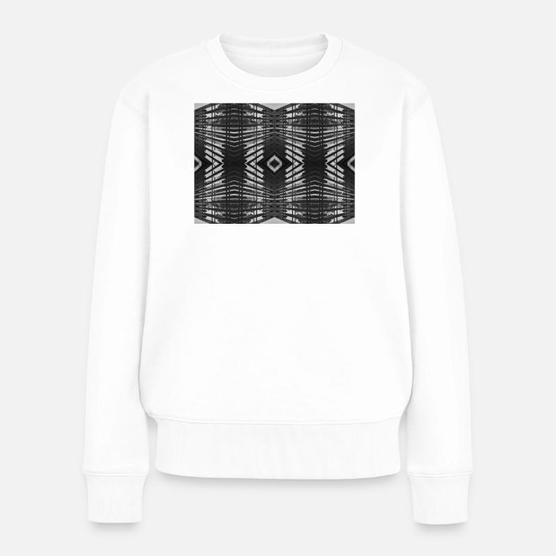 Abstraktes Holz V.3 - Frauen Premium Bio Pullover - Weiß