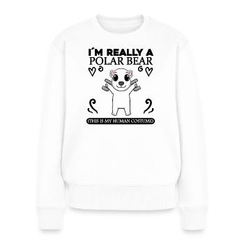 L’ours polaire et la forme physique - Pull Premium bio Femme - blanc - Devant - Julia (174cm)