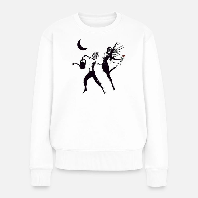 Squelettes dansant avec amour - Pull Premium bio Femme - blanc