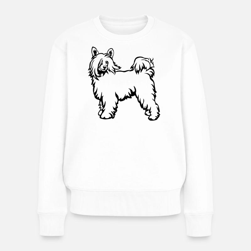 Chinese Crested Powderpuff - Frauen Premium Bio Pullover - Weiß