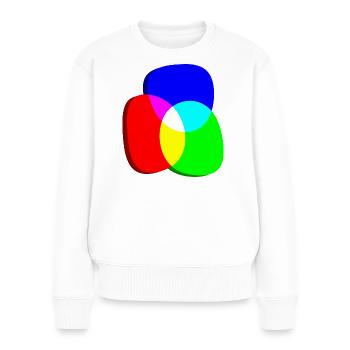 Roues chromatiques RGB excentriques - Pull Premium bio Femme - blanc - Devant - Julia (174cm)