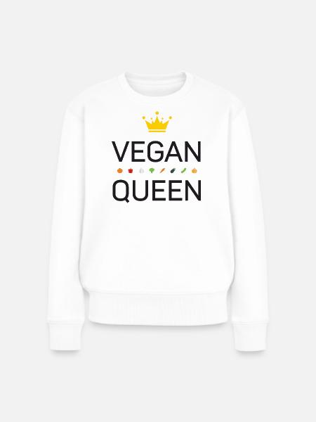 Vegan - Frauen Premium Bio Pullover - Weiß