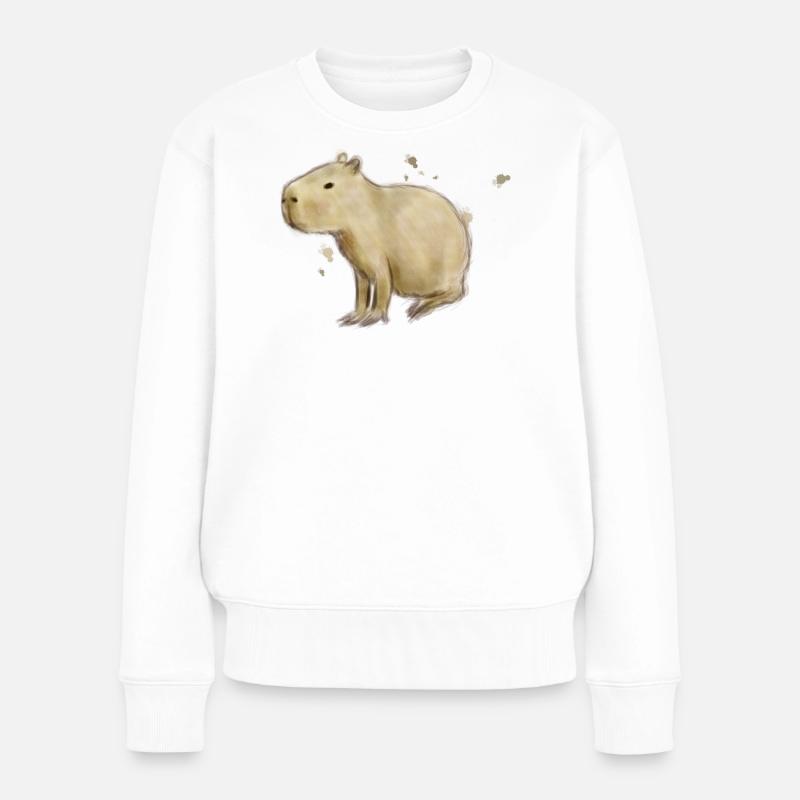 Capybara - Frauen Premium Bio Pullover - Weiß