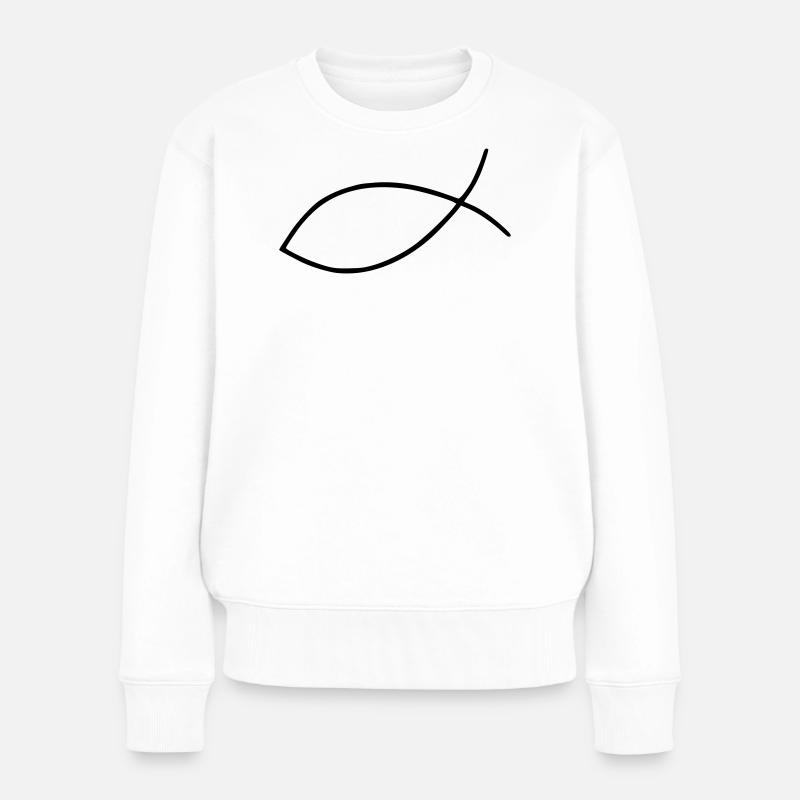 Fisch - Frauen Premium Bio Pullover - Weiß