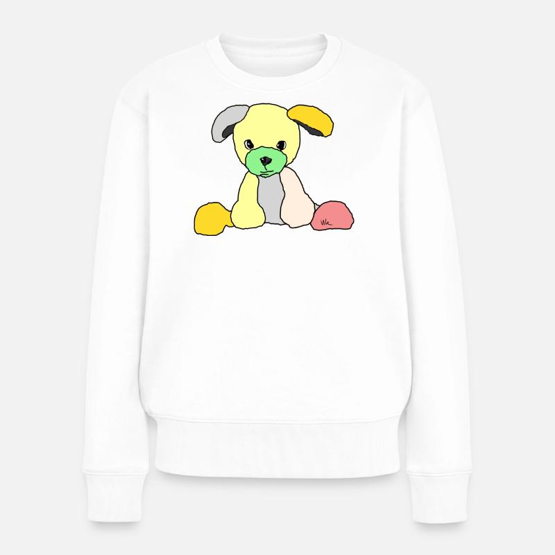 Hund Comic - Frauen Premium Bio Pullover - Weiß