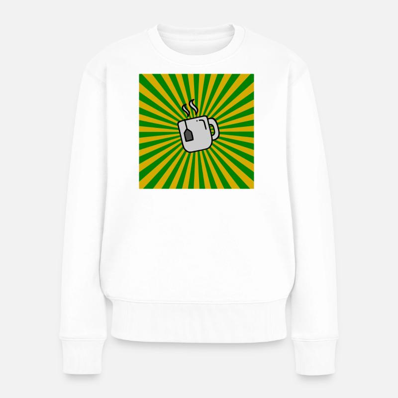 Sunburst Tea vert jaune Sunrise Teacup - Pull Premium bio Femme - blanc