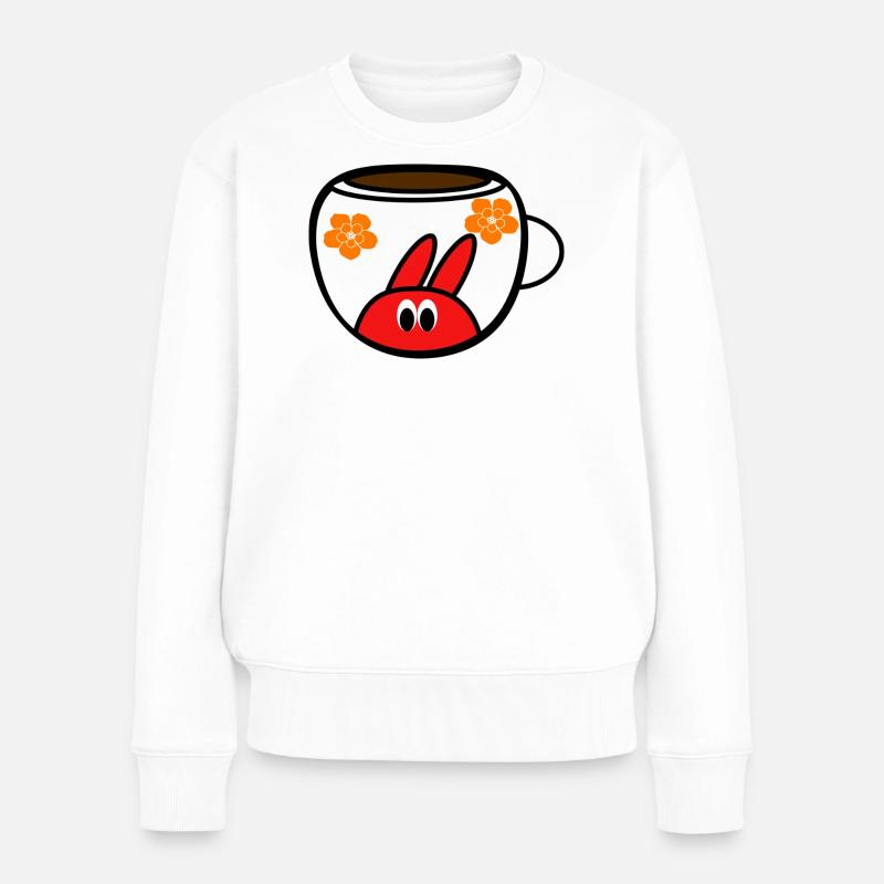 Kaffeezeit - Frauen Premium Bio Pullover - Weiß