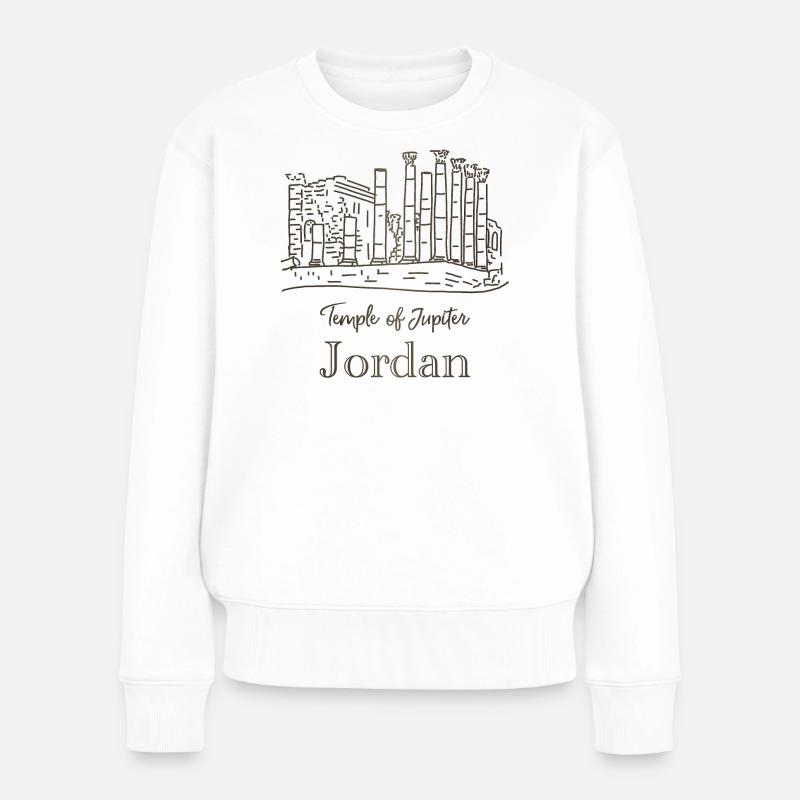 Jordanien, Gerasa, Tempel des Jupiter - Frauen Premium Bio Pullover - Weiß