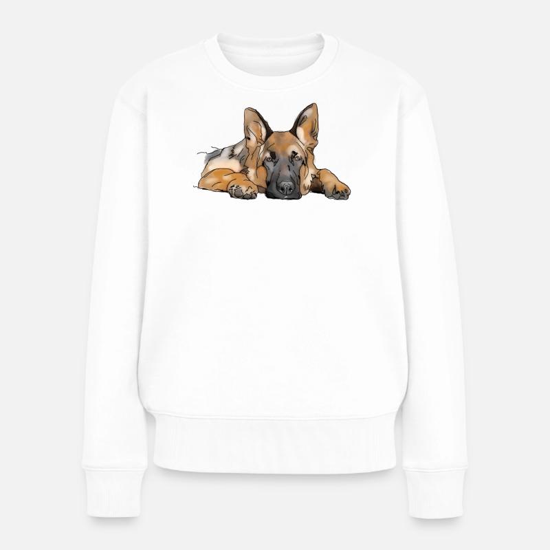 Chien de berger - Pull Premium bio Femme - blanc