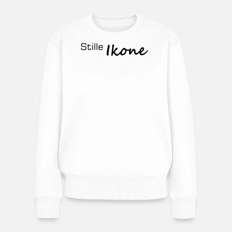 Stille Ikone Handlettered Schriftzug - Frauen Premium Bio Pullover - Weiß