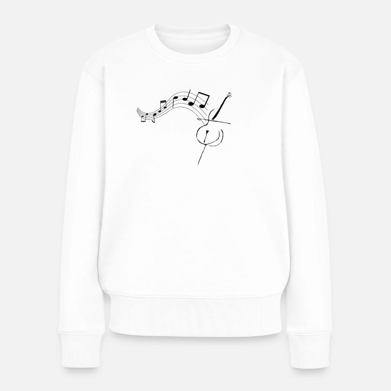 Cello with notes1 - Women's Premium Organic Jumper - white