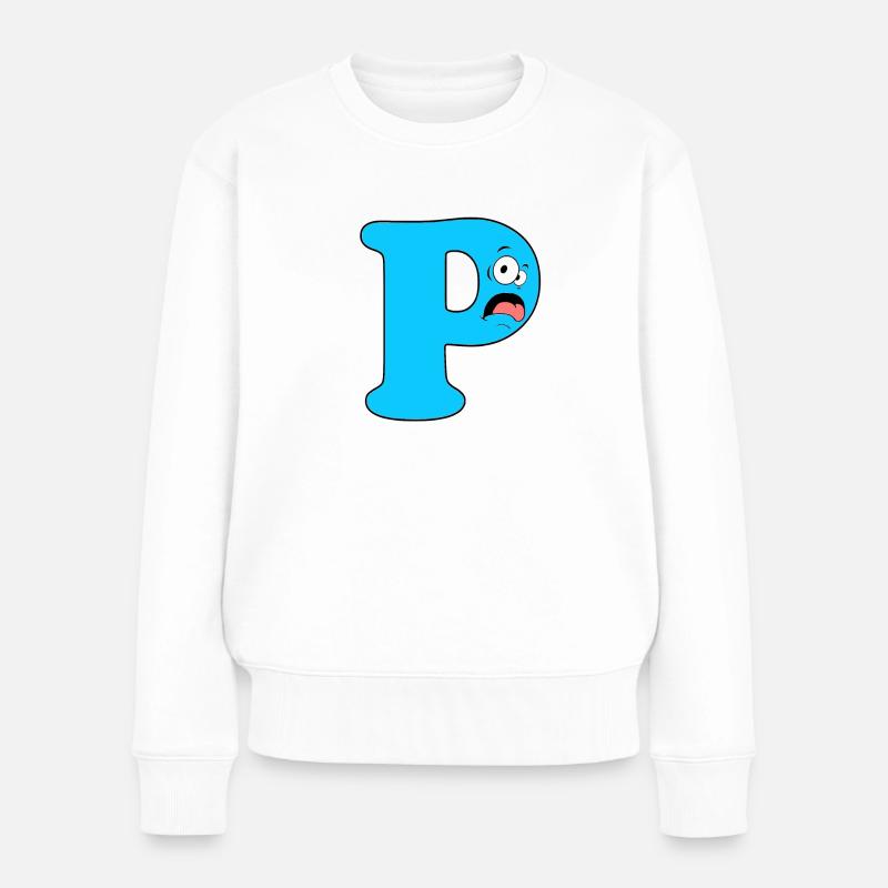 P - Frauen Premium Bio Pullover - Weiß