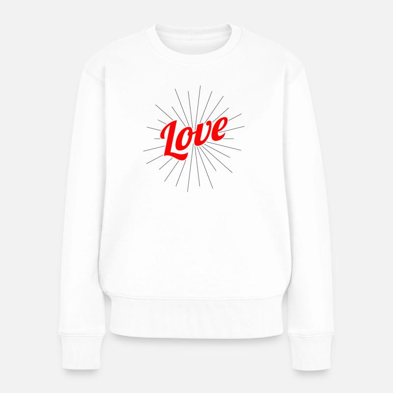 Saint-Valentin, Saint-Valentin, Saint-Valentin - Pull Premium bio Femme - blanc