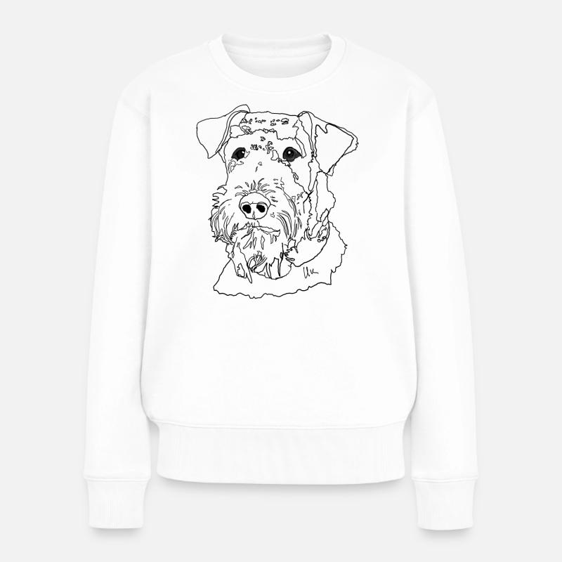 Airedale Terrier - Frauen Premium Bio Pullover - Weiß