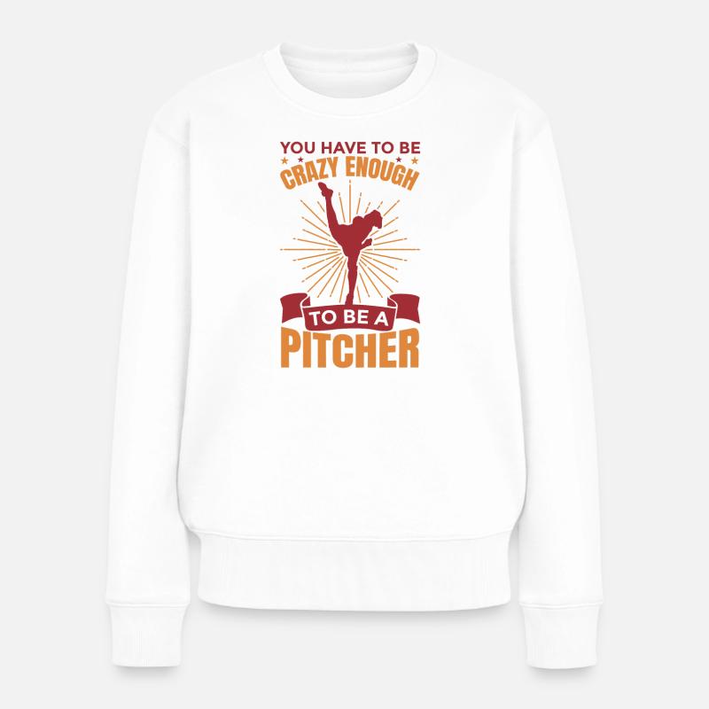 Pitcher Motivation - Frauen Premium Bio Pullover - Weiß