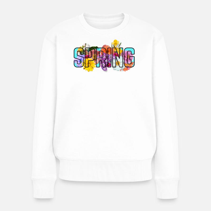 Blue Spring - Women's Premium Organic Jumper - white