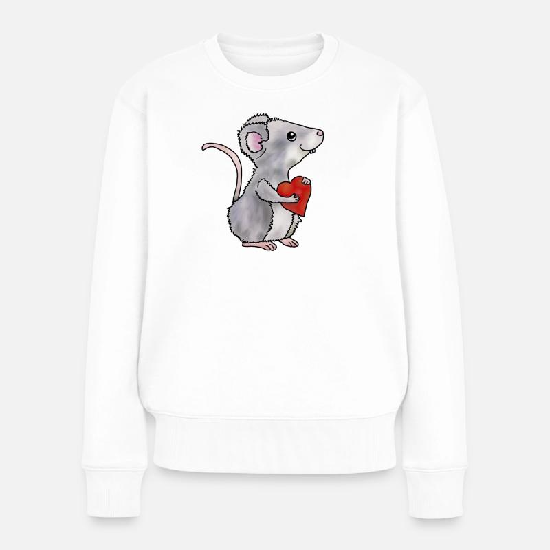 Herzmaus - Frauen Premium Bio Pullover - Weiß