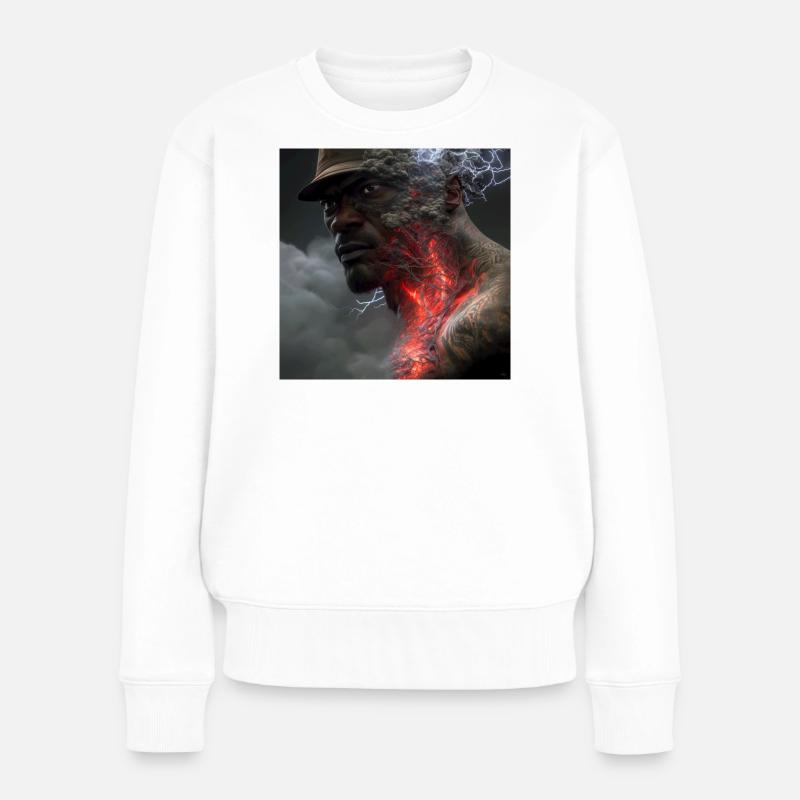 Portrait elektrik 02 - Pull Premium bio Femme - blanc