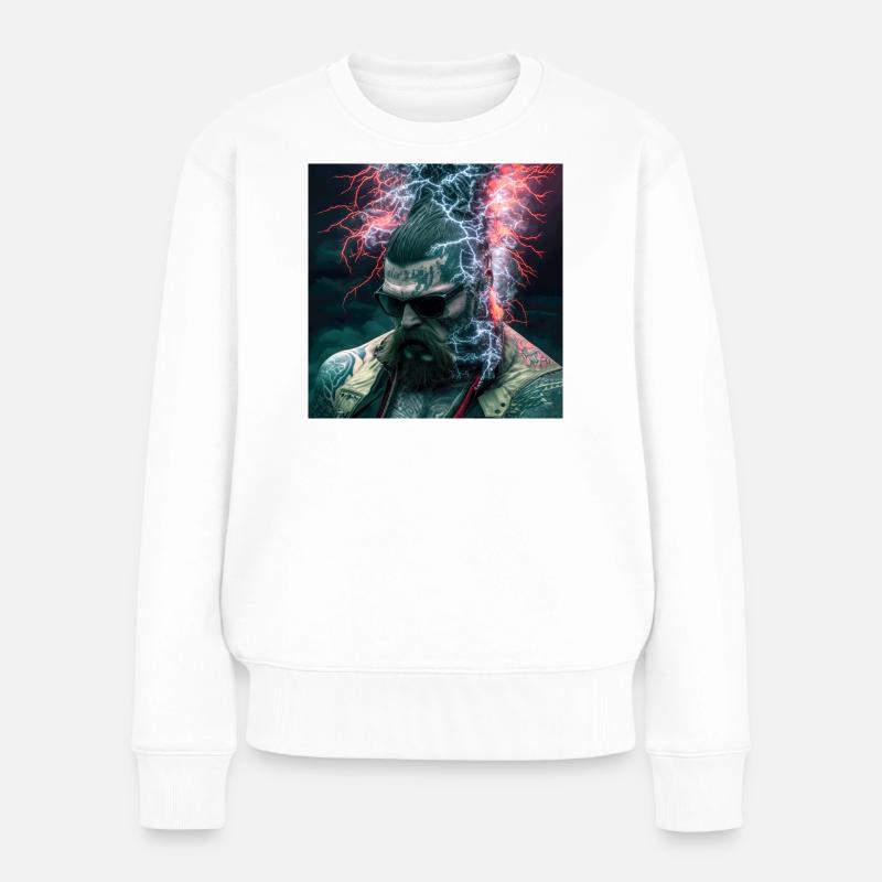 Portrait elektrik 04 - Pull Premium bio Femme - blanc