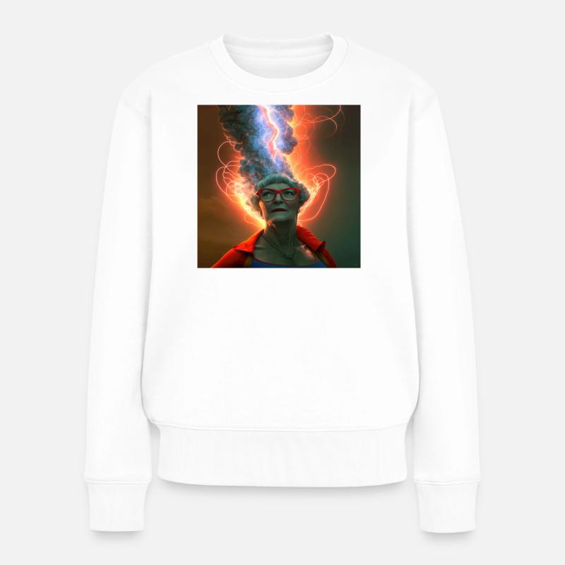 Portrait elektrik 10 - Pull Premium bio Femme - blanc