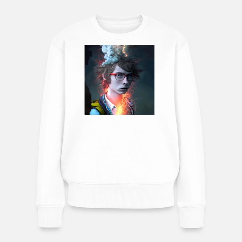 Portrait elektrik 08 - Pull Premium bio Femme - blanc