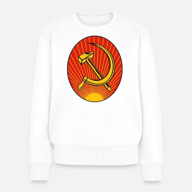 Hammer und Sichel - Frauen Premium Bio Pullover - Weiß