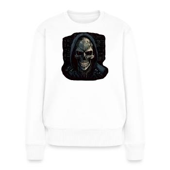 Hacker - Frauen Premium Bio Pullover - Weiß - Vorne - Julia (174cm)
