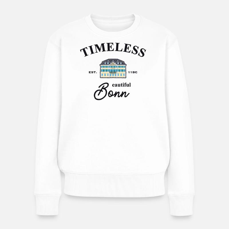Bonn, Postamt, ehemalige deutsche Bundeshauptstadt - Frauen Premium Bio Pullover - Weiß