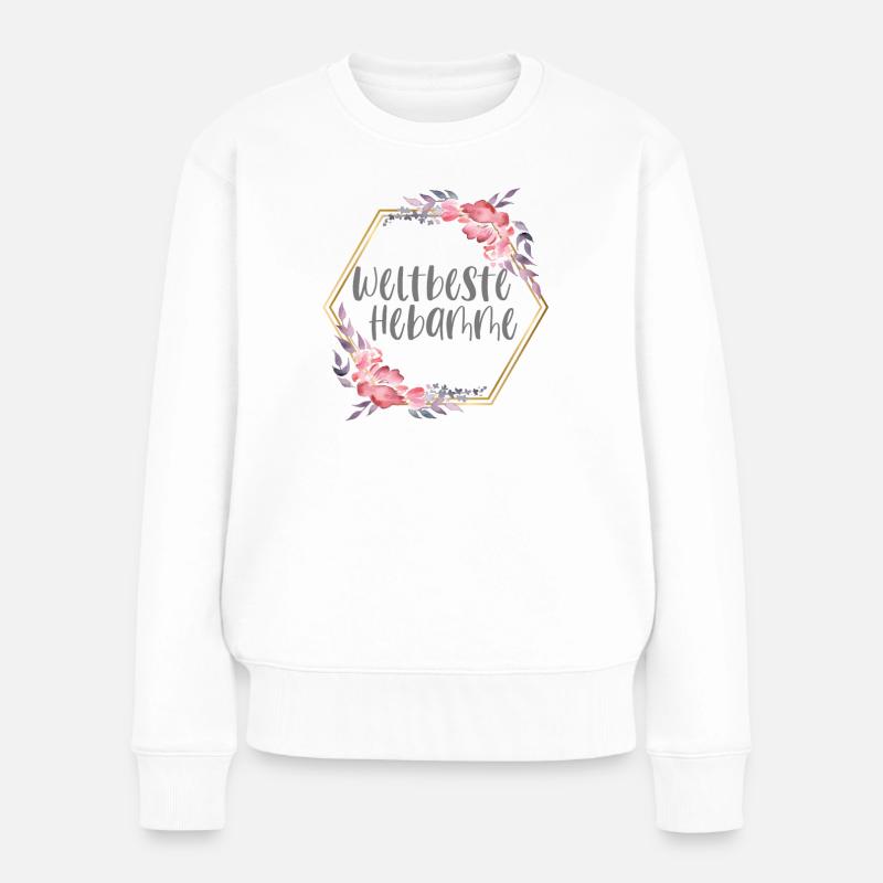 Weltbeste Hebamme Geburtshilfe Geburt Geschenk - Frauen Premium Bio Pullover - Weiß