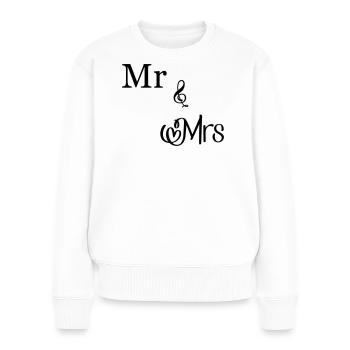 Mr and Mrs - Frauen Premium Bio Pullover - Weiß - Vorne - Julia (174cm)