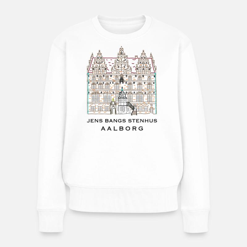 Aalborg, Jens Bangs Stenhus, Dänemark - Frauen Premium Bio Pullover - Weiß