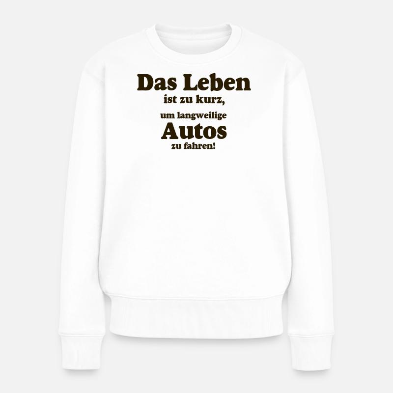 Auto Tuning Schrauber Kult Shirt, Auto Leben(25) - Frauen Premium Bio Pullover - Weiß