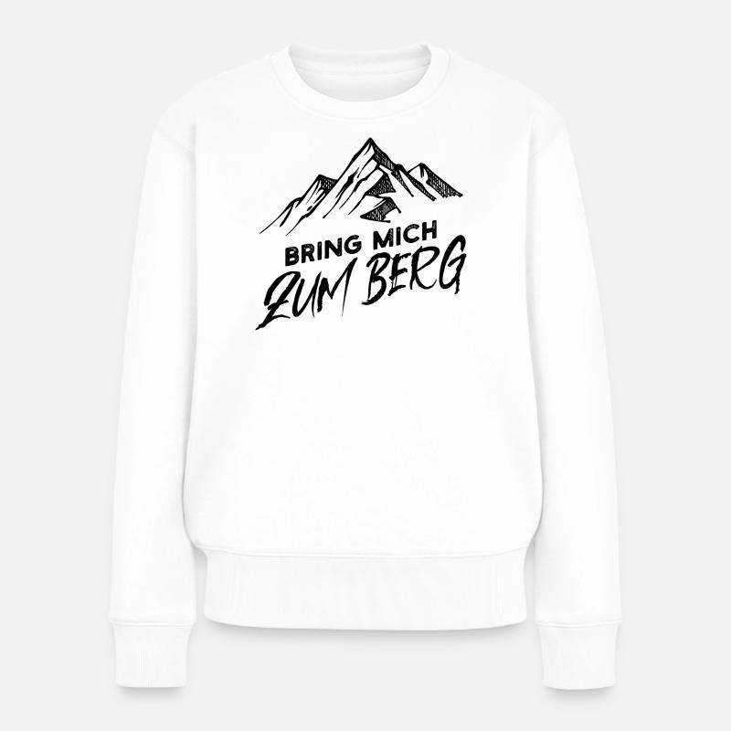 Wanderer Bergsteigen Statement Wandern Berggipfel - Frauen Premium Bio Pullover - Weiß