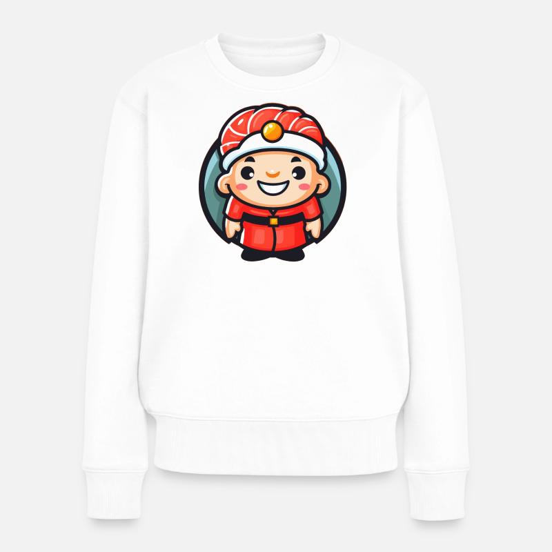 Mascotte du chef sushi - Pull Premium bio Femme - blanc
