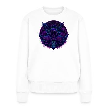 néon roses crâne vaporwave - Pull Premium bio Femme - blanc - Devant - Julia (174cm)