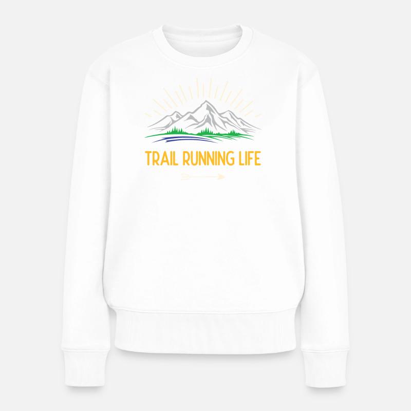Trailrunning-Leben - Frauen Premium Bio Pullover - Weiß