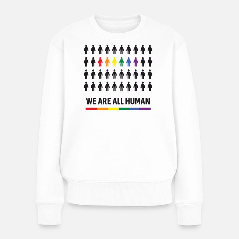 Pride Month LGBTQ - Wir sind alle Menschen - Frauen Premium Bio Pullover - Weiß