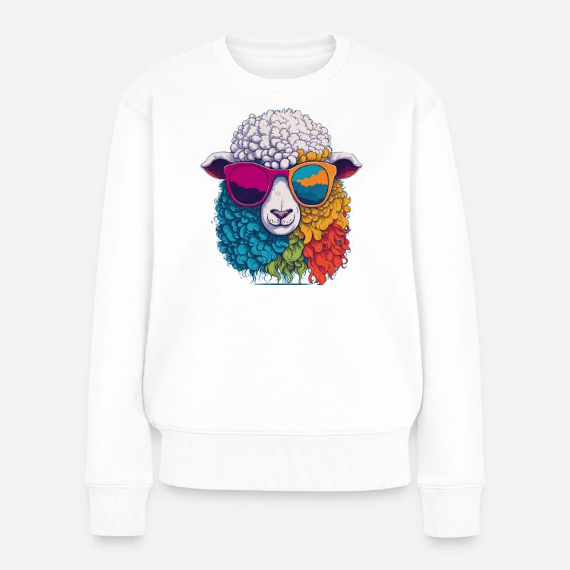 cooles Schaf - Frauen Premium Bio Pullover - Weiß
