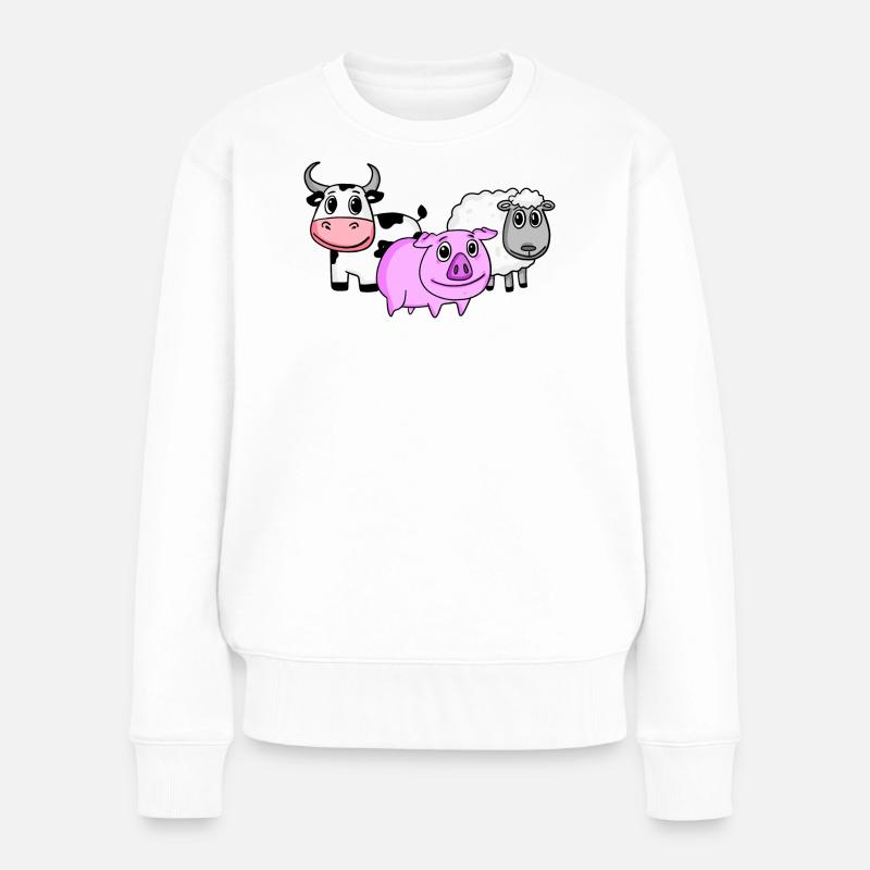 Animaux mignons - Pull Premium bio Femme - blanc