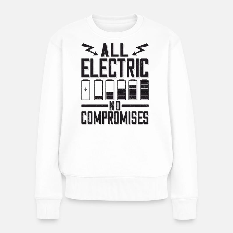 Tout électrique ne compromet pas les ventilateurs de voiture électrique - Pull Premium bio Femme - blanc