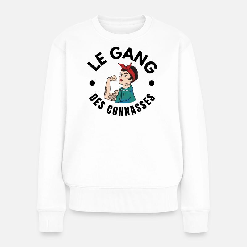 copine, meilleures copines, bande de filles - Pull Premium bio Femme - blanc