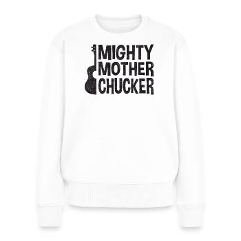 Mighty Mother Chucker on Ukulele - Frauen Premium Bio Pullover - Weiß - Vorne - Julia (174cm)