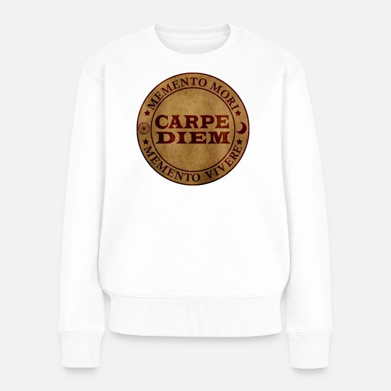 Nutze den Tag - Frauen Premium Bio Pullover - Weiß