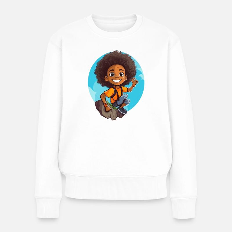 Illustration d’enfants aventureux - Pull Premium bio Femme - blanc
