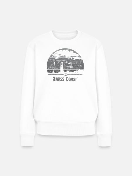 DarssCoast - Leuchtturm & Windflüchter - Frauen Premium Bio Pullover - Weiß