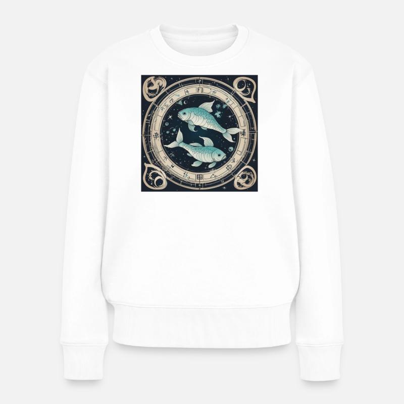 Zodiac Pisces - Frauen Premium Bio Pullover - Weiß
