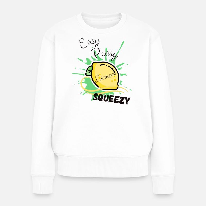 Zitrone Easy Peasy Lemon Squeezy - Frauen Premium Bio Pullover - Weiß