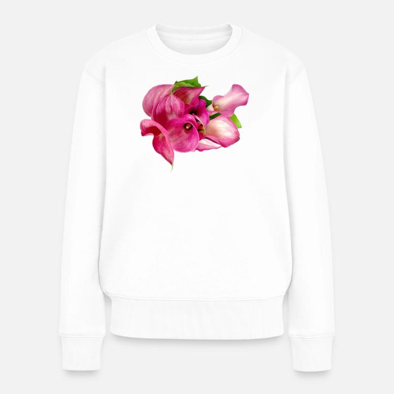 Calla-Lilie - Frauen Premium Bio Pullover - Weiß