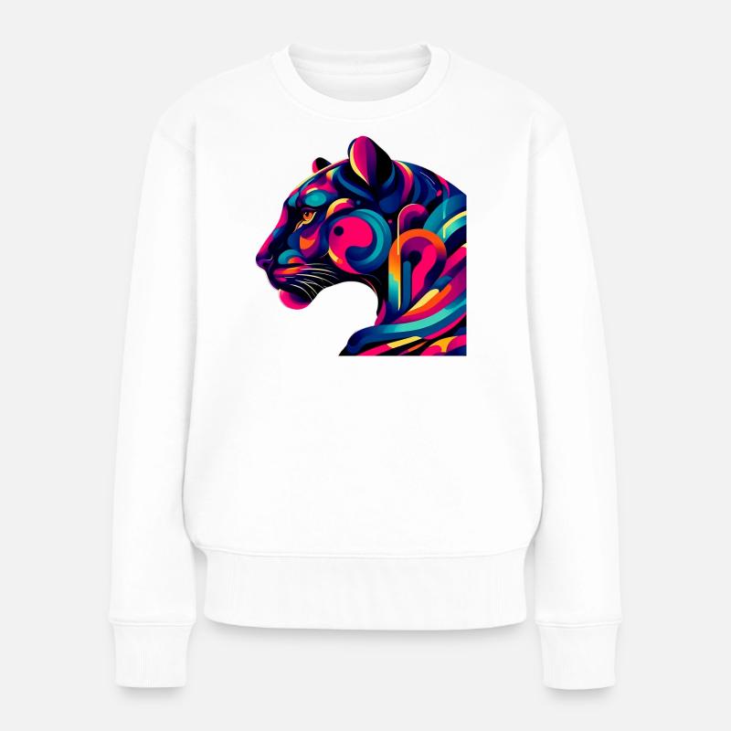 Panther - Frauen Premium Bio Pullover - Weiß